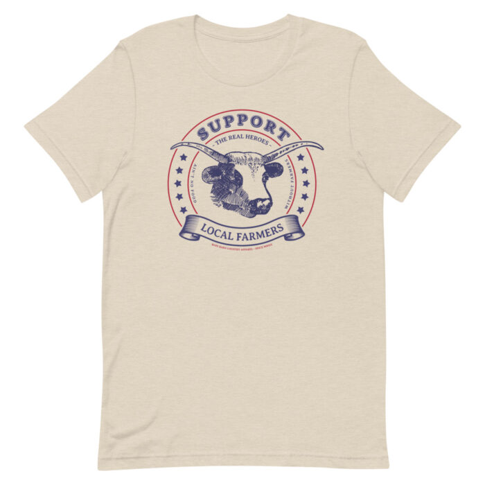 Support Local Farmers, Longhorn Decal - Unisex T-Shirt - Image 6