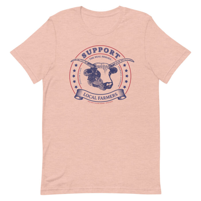 Support Local Farmers, Longhorn Decal - Unisex T-Shirt - Image 5