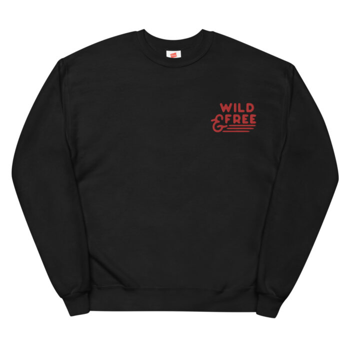 unisex fleece sweatshirt black front 61767cc0c7463