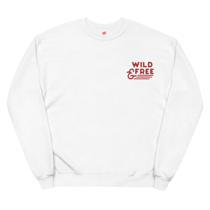 unisex fleece sweatshirt white front 61767cc0c75a4