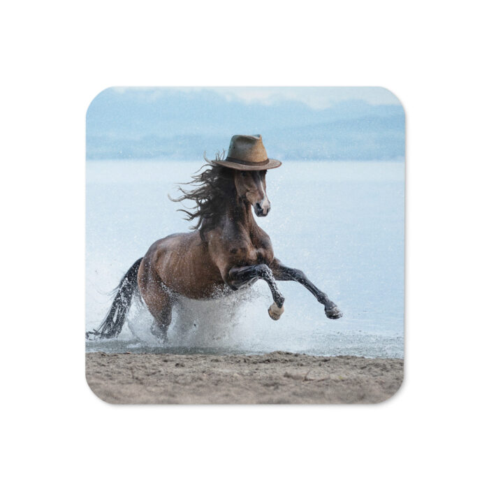 Cowboy Horse - Cork-Back Coaster