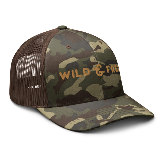 Wild & Free - Camo Trucker Hat - Image 4