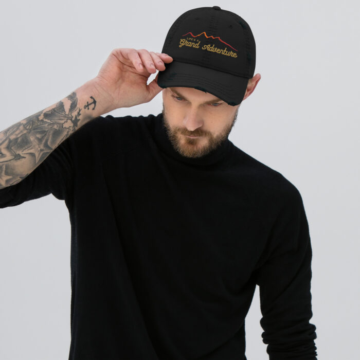 distressed dad hat black front 6517f25e57b57