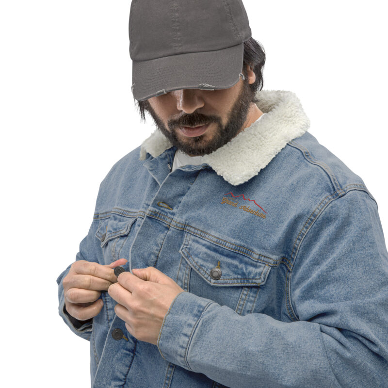 unisex sherpa denim jacket light denim front 65266d8daf500